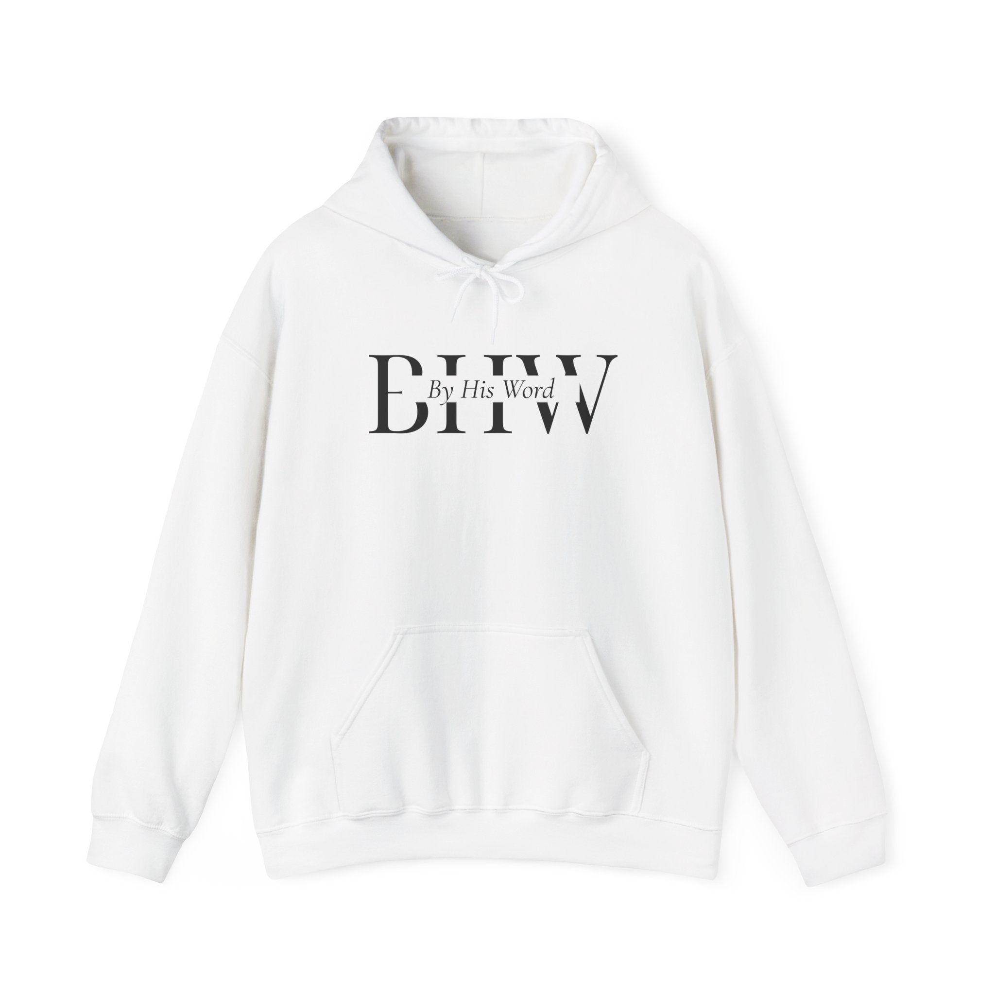 Hoodie — BIHW "By His Word" Christian Hoodie with Isaiah 55:11 Back Script
